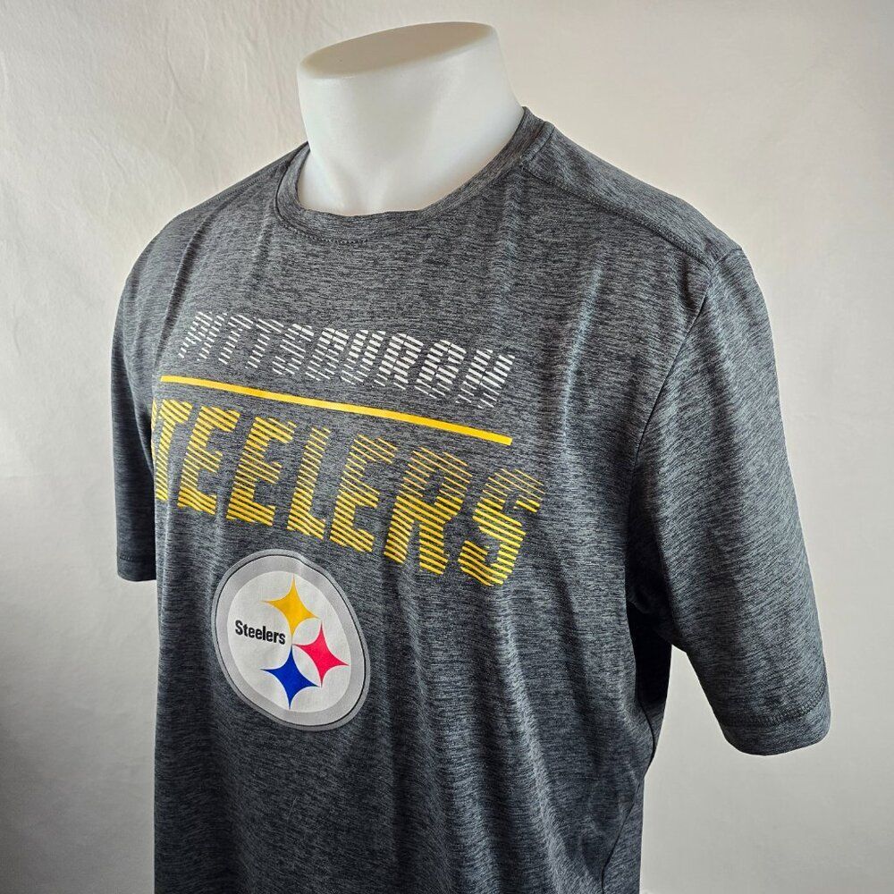 Pittsburgh Steelers T Shirt Mens Large Grey NFL Team Apparel TX3 Cool Football - Picture 4 of 7